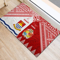 Tonga And Kiribati Rubber Doormat Coat Of Arms Polynesian Pattern LT05 - Polynesian Pride