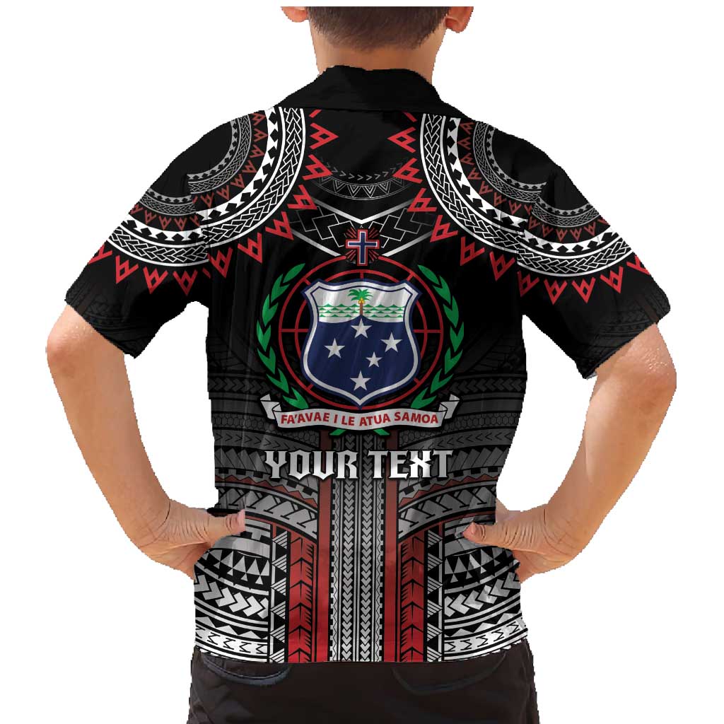 Personalised Samoa Black Saturday Family Matching Mermaid Dress and Hawaiian Shirt Samoan Warrior Tribal Pattern LT05 - Polynesian Pride