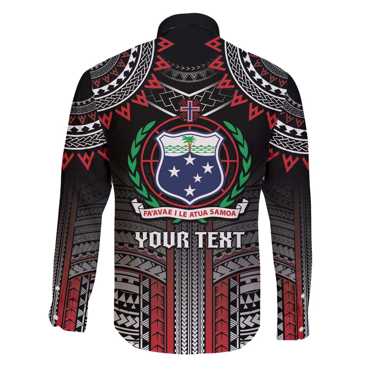 Personalised Samoa Black Saturday Family Matching Off The Shoulder Long Sleeve Dress and Hawaiian Shirt Samoan Warrior Tribal Pattern LT05 - Polynesian Pride