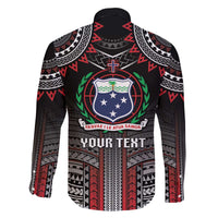 Personalised Samoa Black Saturday Family Matching Off The Shoulder Long Sleeve Dress and Hawaiian Shirt Samoan Warrior Tribal Pattern LT05 - Polynesian Pride