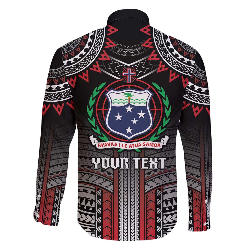 Personalised Samoa Black Saturday Family Matching Off Shoulder Short Dress and Hawaiian Shirt Samoan Warrior Tribal Pattern LT05 - Polynesian Pride