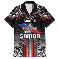 Personalised Samoa Black Saturday Family Matching Short Sleeve Bodycon Dress and Hawaiian Shirt Samoan Warrior Tribal Pattern LT05 Dad's Shirt - Short Sleeve Black - Polynesian Pride