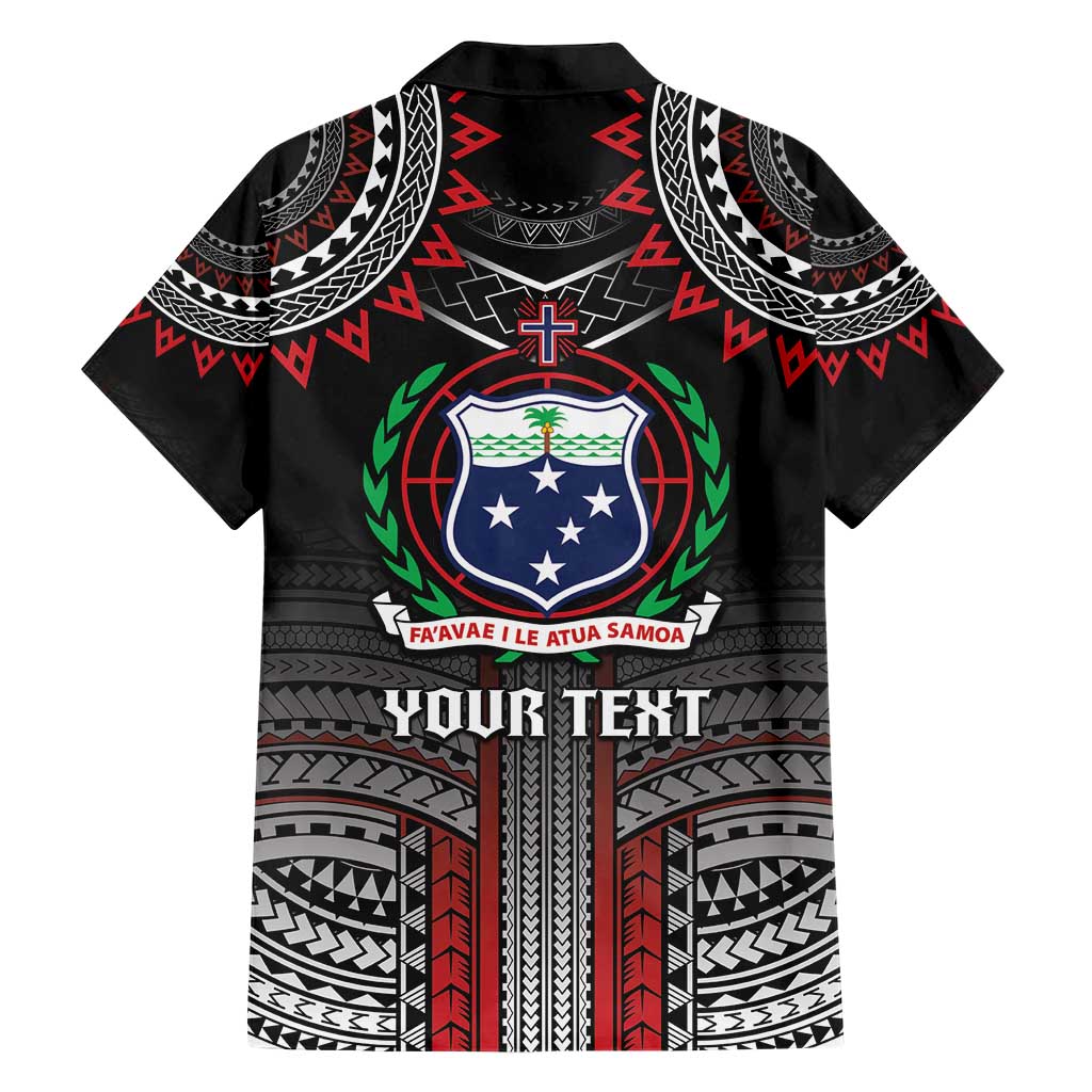 Personalised Samoa Black Saturday Family Matching Short Sleeve Bodycon Dress and Hawaiian Shirt Samoan Warrior Tribal Pattern LT05 - Polynesian Pride