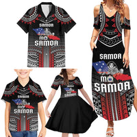 Personalised Samoa Black Saturday Family Matching Summer Maxi Dress and Hawaiian Shirt Samoan Warrior Tribal Pattern LT05 - Polynesian Pride