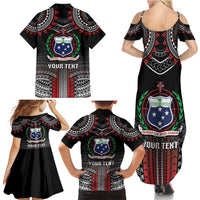Personalised Samoa Black Saturday Family Matching Summer Maxi Dress and Hawaiian Shirt Samoan Warrior Tribal Pattern LT05 - Polynesian Pride