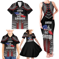 Personalised Samoa Black Saturday Family Matching Tank Maxi Dress and Hawaiian Shirt Samoan Warrior Tribal Pattern LT05 - Polynesian Pride