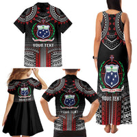 Personalised Samoa Black Saturday Family Matching Tank Maxi Dress and Hawaiian Shirt Samoan Warrior Tribal Pattern LT05 - Polynesian Pride