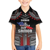 Personalised Samoa Black Saturday Kid Hawaiian Shirt Samoan Warrior Tribal Pattern LT05 Kid Black - Polynesian Pride