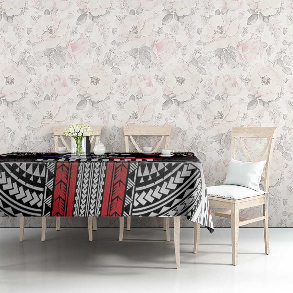 Samoa Black Saturday Tablecloth Samoan Warrior Tribal Pattern