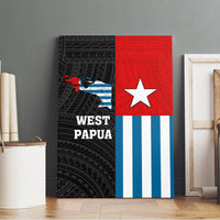 Personalised West Papua Canvas Wall Art Polynesian Pattern With Coat Of Arms