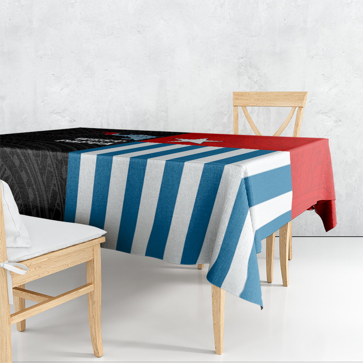 Personalised West Papua Tablecloth Polynesian Pattern With Coat Of Arms