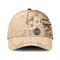 Samoa Siapo Pattern With Beige Hibiscus Classic Cap - Polynesian Pride