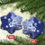 Samoa Siapo Pattern With Navy Hibiscus Ceramic Ornament