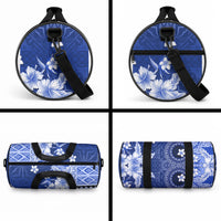 Samoa Siapo Pattern With Navy Hibiscus Duffle Bag