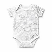 Samoa Siapo Pattern With White Hibiscus Baby Onesie
