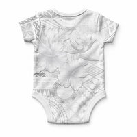 Samoa Siapo Pattern With White Hibiscus Baby Onesie