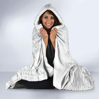 Samoa Siapo Pattern With White Hibiscus Hooded Blanket
