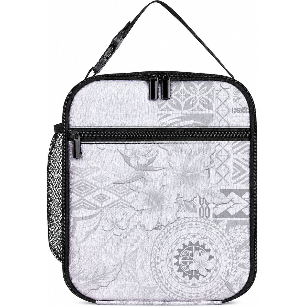 Samoa Siapo Pattern With White Hibiscus Lunch Bag