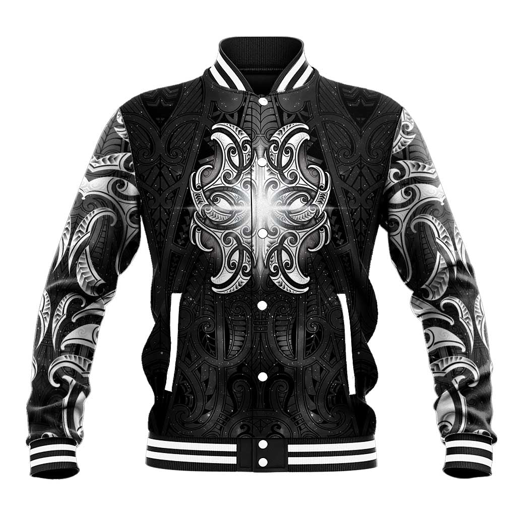 New Zealand Matariki Baseball Jacket Maori Moko Black Galaxy
