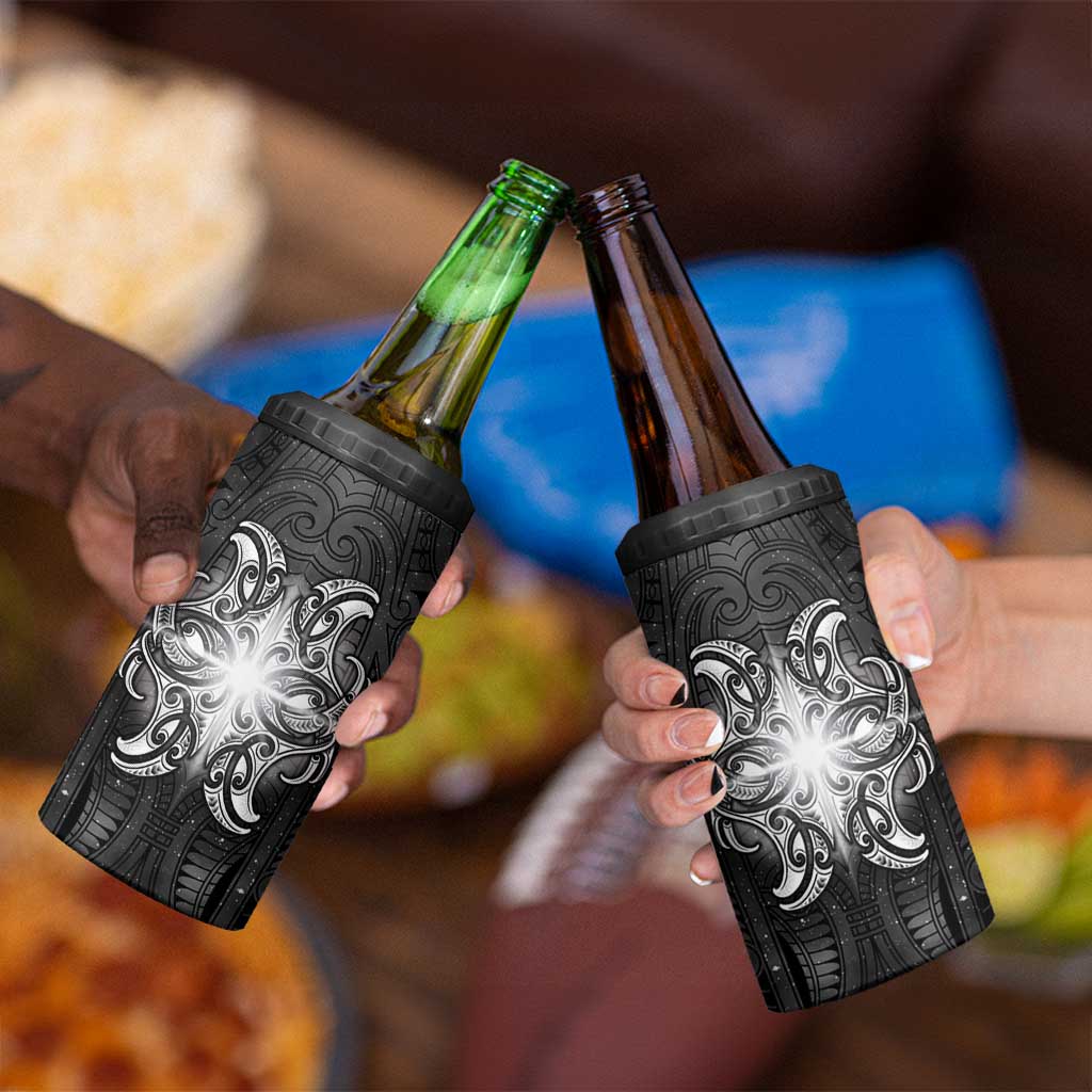 New Zealand Matariki 4 in 1 Can Cooler Tumbler Maori Moko Black Galaxy LT05 - Polynesian Pride