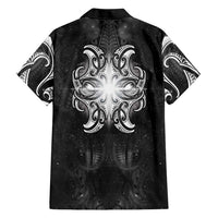 New Zealand Matariki Family Matching Long Sleeve Bodycon Dress and Hawaiian Shirt Maori Moko Black Galaxy LT05 - Polynesian Pride