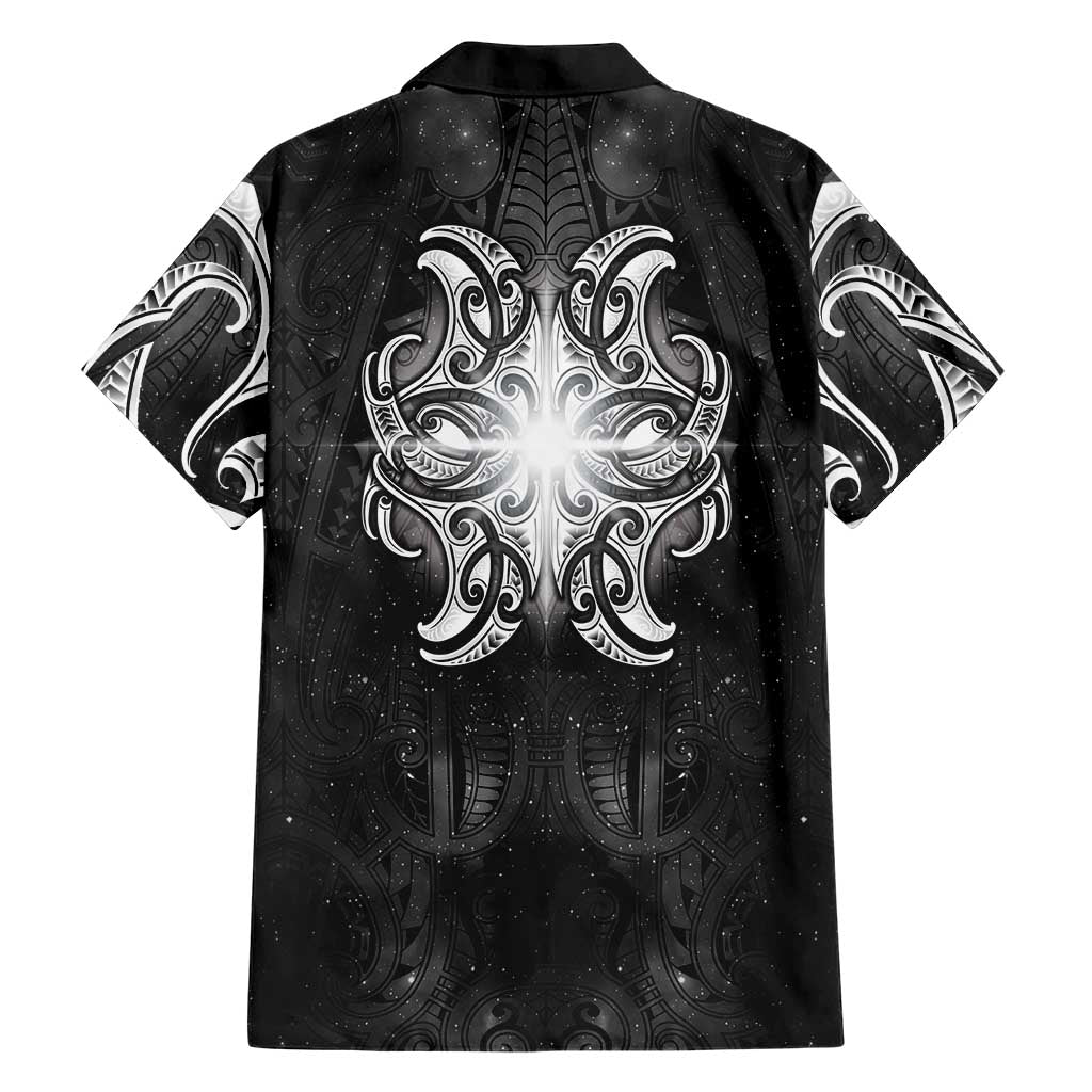 New Zealand Matariki Family Matching Mermaid Dress and Hawaiian Shirt Maori Moko Black Galaxy LT05 - Polynesian Pride