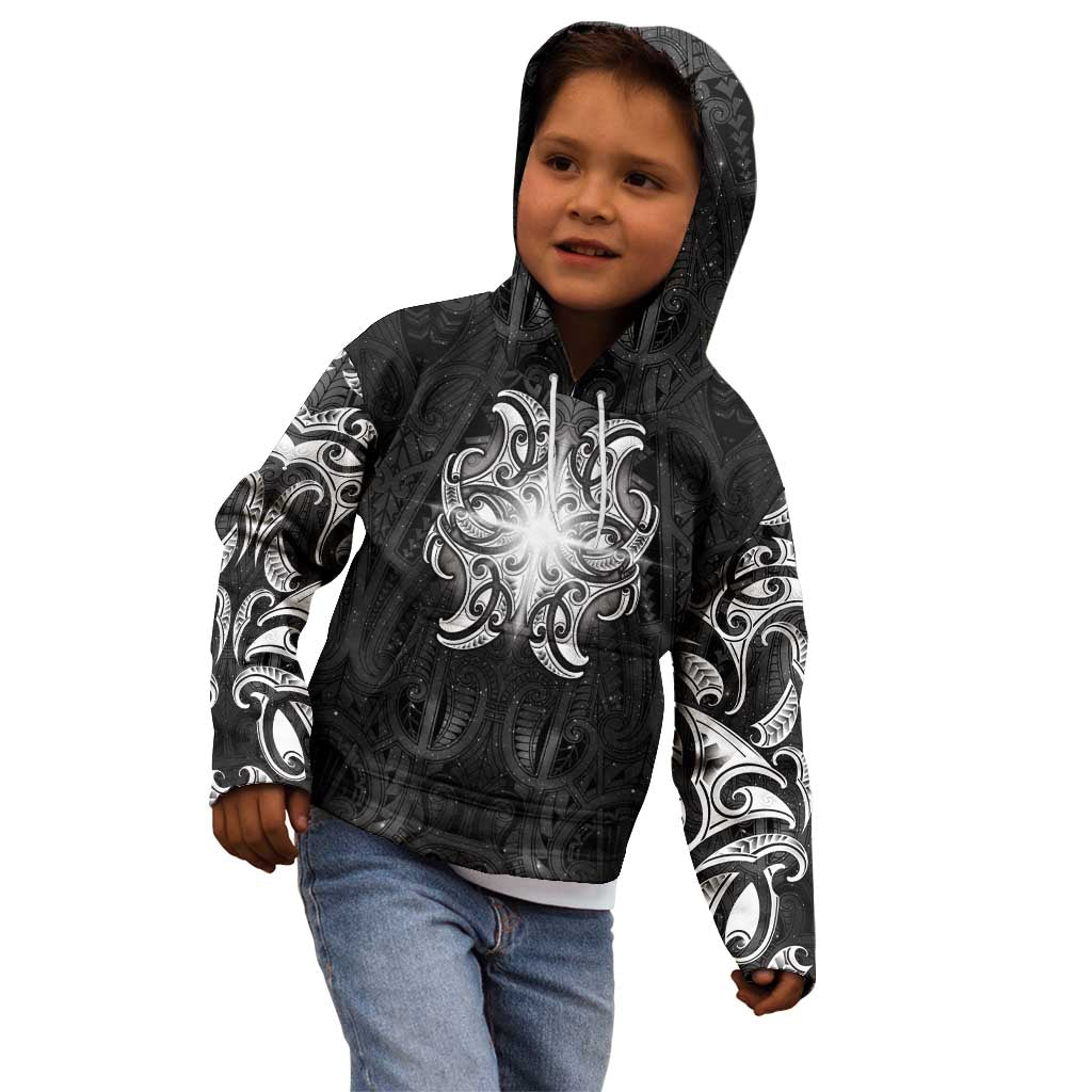 New Zealand Matariki Kid Hoodie Maori Moko Black Galaxy