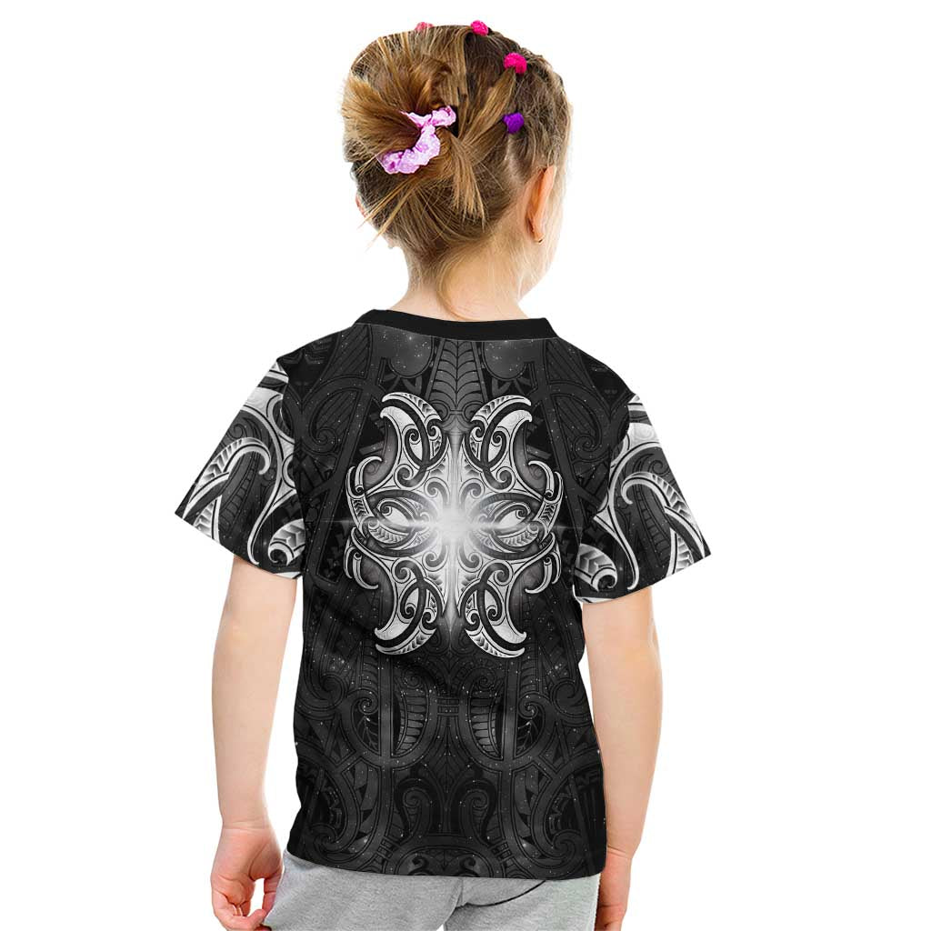 New Zealand Matariki Kid T Shirt Maori Moko Black Galaxy