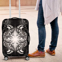 New Zealand Matariki Luggage Cover Maori Moko Black Galaxy LT05 Black - Polynesian Pride