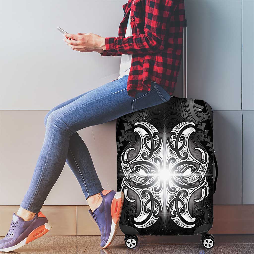 New Zealand Matariki Luggage Cover Maori Moko Black Galaxy LT05 - Polynesian Pride