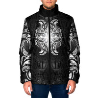New Zealand Matariki Padded Jacket Maori Moko Black Galaxy