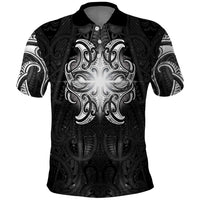 New Zealand Matariki Polo Shirt Maori Moko Black Galaxy