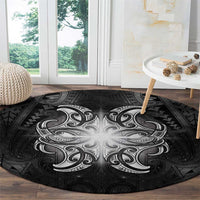 New Zealand Matariki Round Carpet Maori Moko Black Galaxy LT05 - Polynesian Pride