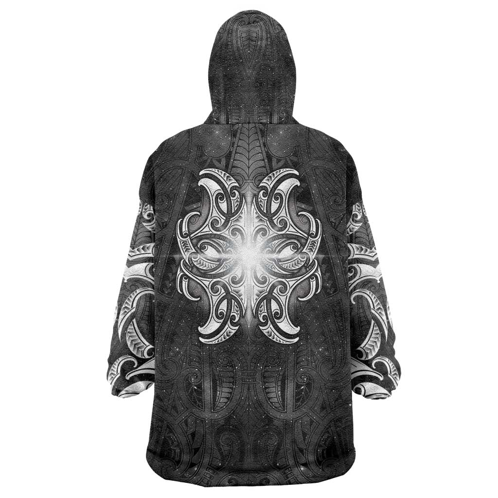 New Zealand Matariki Wearable Blanket Hoodie Maori Moko Black Galaxy LT05 - Polynesian Pride