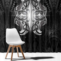 New Zealand Matariki Window Curtain Maori Moko Black Galaxy LT05 - Polynesian Pride