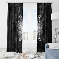 New Zealand Matariki Window Curtain Maori Moko Black Galaxy LT05 - Polynesian Pride
