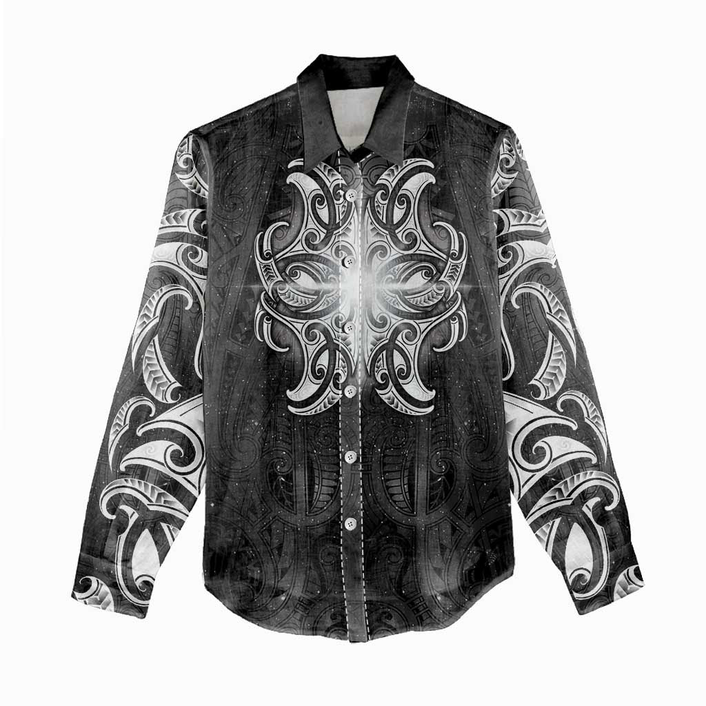 New Zealand Matariki Women Casual Shirt Maori Moko Black Galaxy LT05 - Polynesian Pride
