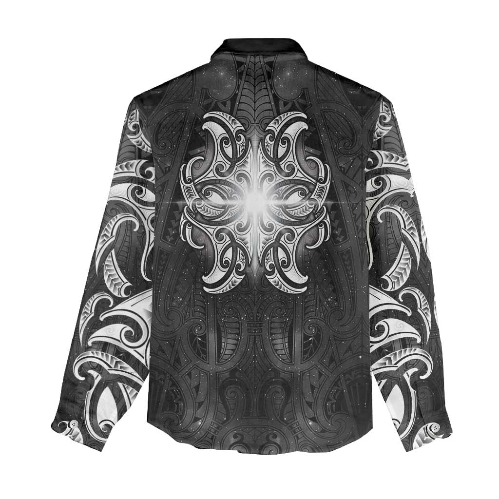 New Zealand Matariki Women Casual Shirt Maori Moko Black Galaxy LT05 - Polynesian Pride