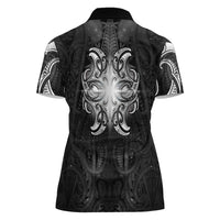 New Zealand Matariki Women Polo Shirt Maori Moko Black Galaxy LT05 - Polynesian Pride