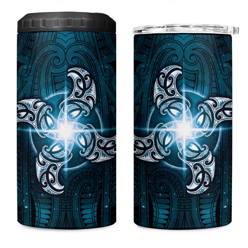 New Zealand Matariki Waita 4 in 1 Can Cooler Tumbler Maori Moko Dark Blue Galaxy LT05 One Size: 16 oz Blue - Polynesian Pride