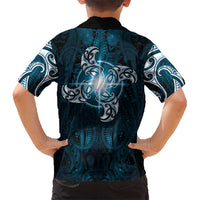 New Zealand Matariki Waita Family Matching Short Sleeve Bodycon Dress and Hawaiian Shirt Maori Moko Dark Blue Galaxy LT05 - Polynesian Pride