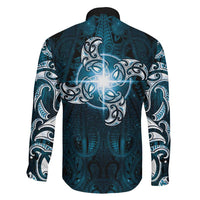 New Zealand Matariki Waita Family Matching Summer Maxi Dress and Hawaiian Shirt Maori Moko Dark Blue Galaxy LT05 - Polynesian Pride