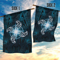 New Zealand Matariki Waita Garden Flag Maori Moko Dark Blue Galaxy