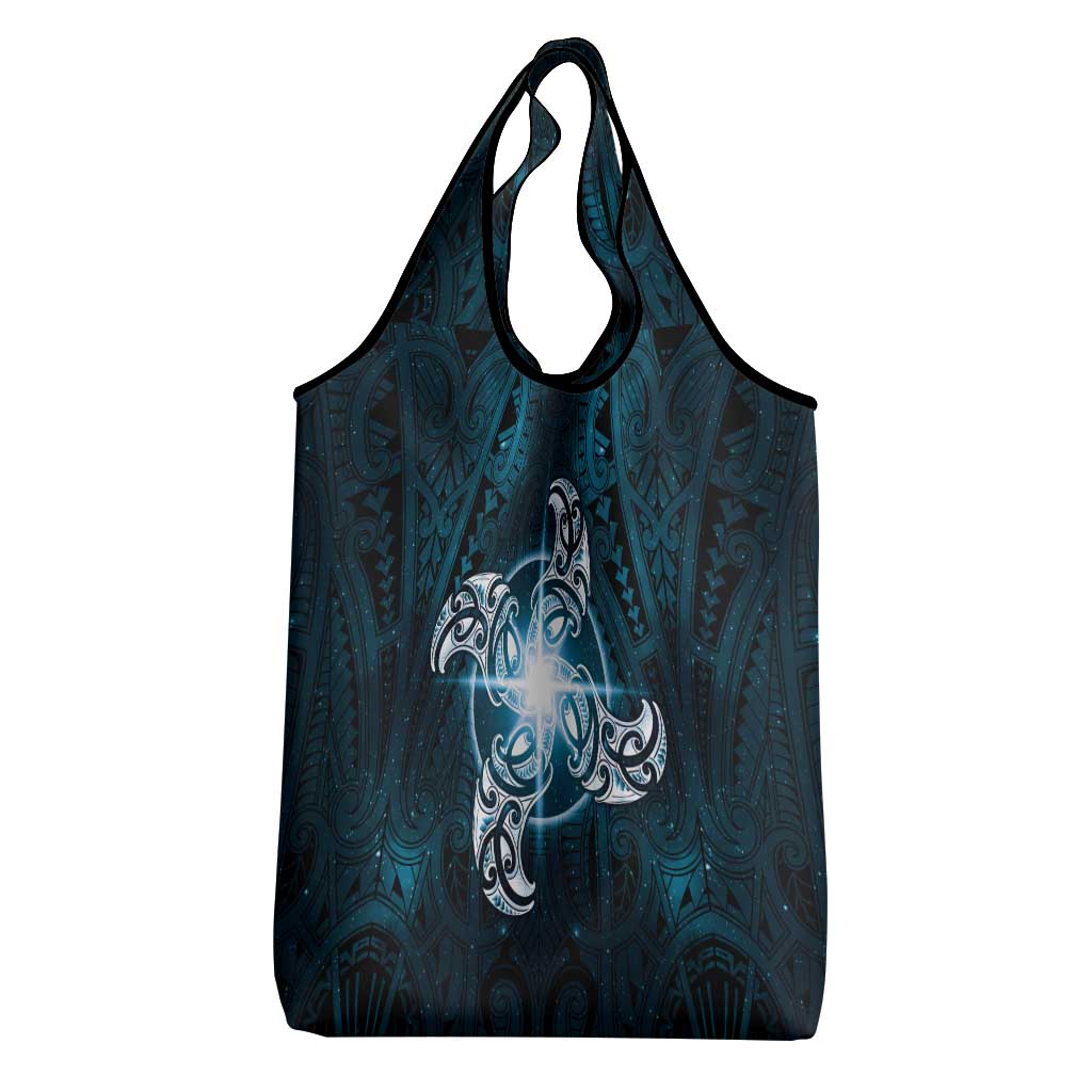 New Zealand Matariki Waita Grocery Bag Maori Moko Dark Blue Galaxy LT05 - Polynesian Pride