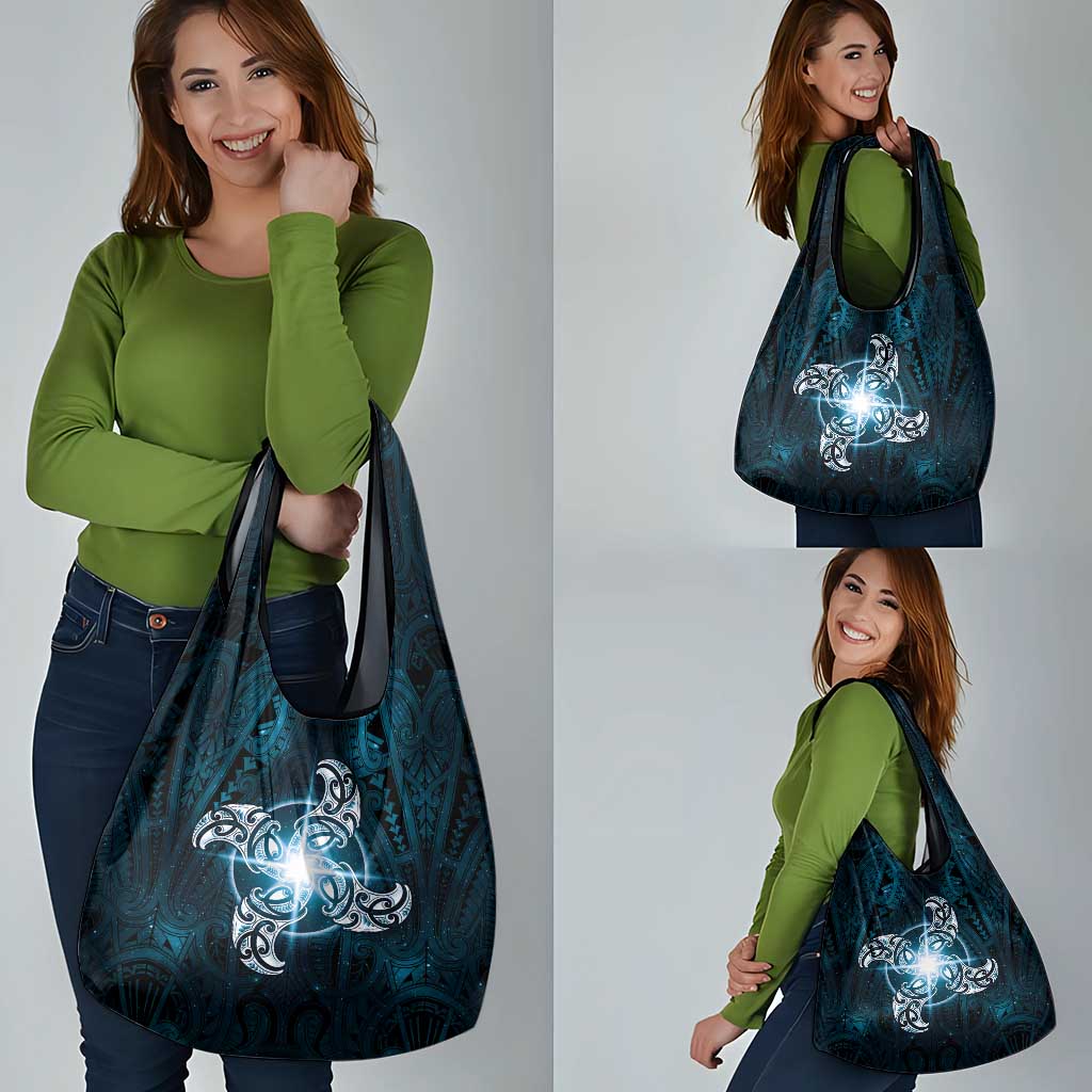 New Zealand Matariki Waita Grocery Bag Maori Moko Dark Blue Galaxy LT05 - Polynesian Pride