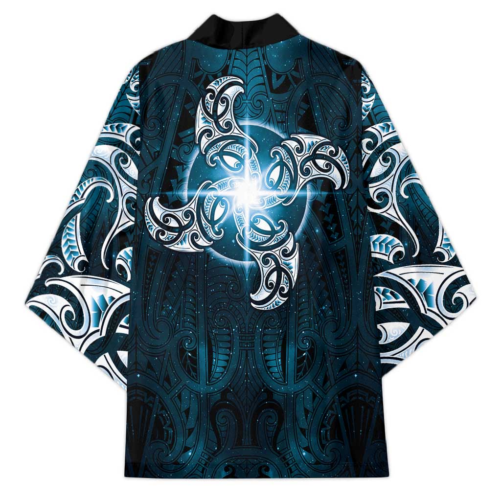 New Zealand Matariki Waita Kimono Maori Moko Dark Blue Galaxy LT05 - Polynesian Pride