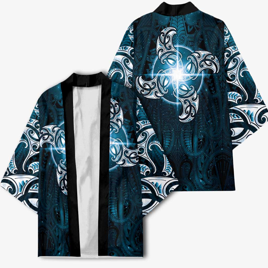 New Zealand Matariki Waita Kimono Maori Moko Dark Blue Galaxy LT05 - Polynesian Pride