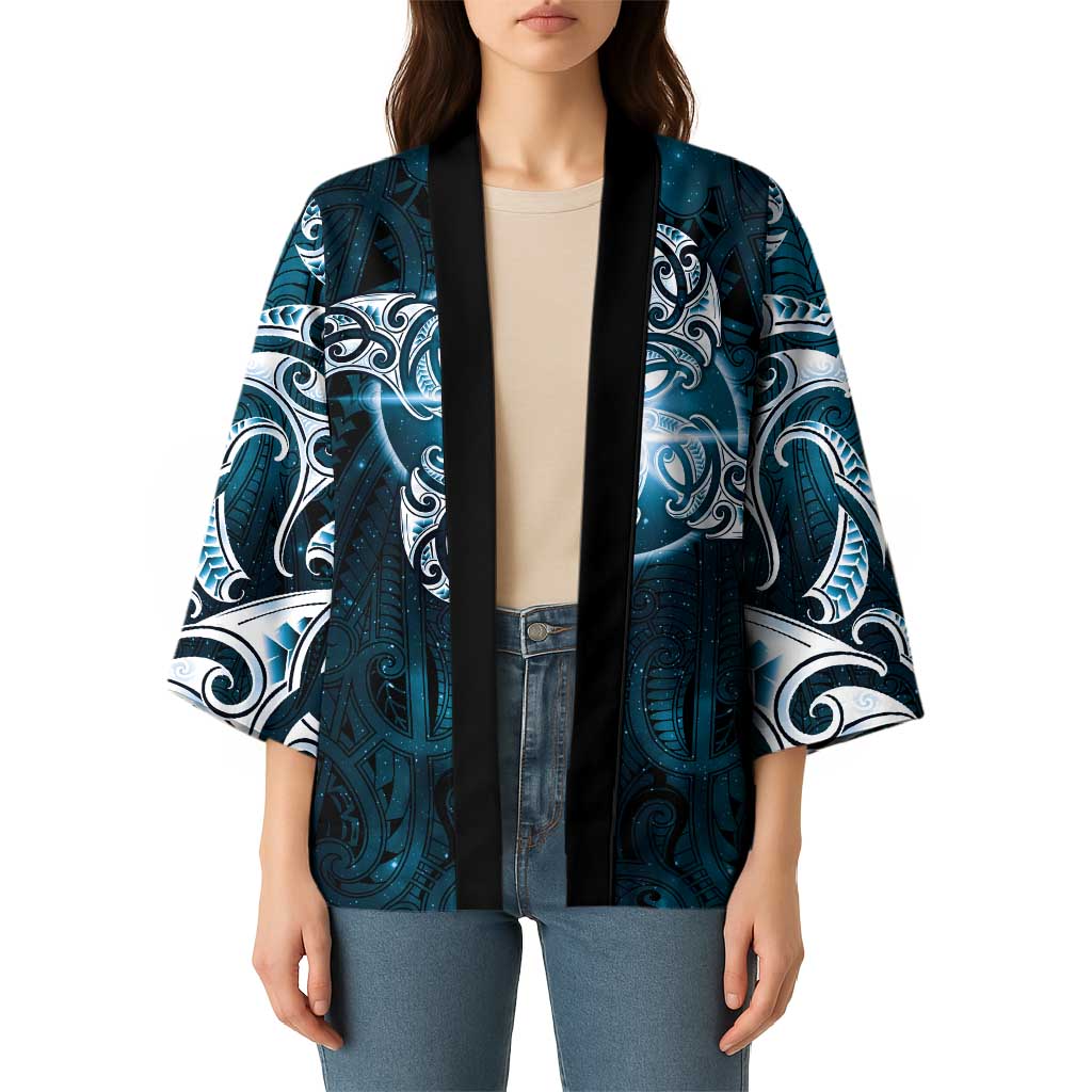 New Zealand Matariki Waita Kimono Maori Moko Dark Blue Galaxy LT05 - Polynesian Pride
