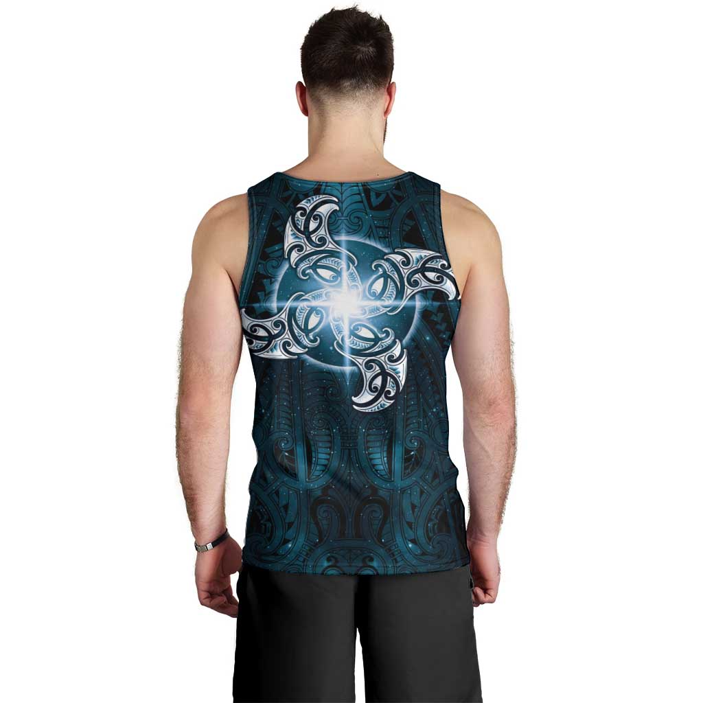 New Zealand Matariki Waita Men Tank Top Maori Moko Dark Blue Galaxy LT05 - Polynesian Pride