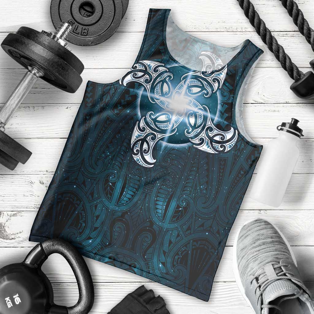 New Zealand Matariki Waita Men Tank Top Maori Moko Dark Blue Galaxy LT05 - Polynesian Pride